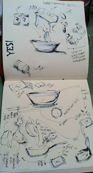 Sugarloaf Cafe, Evie's Tuna Casserole, excerpts from Tom's sketch book.